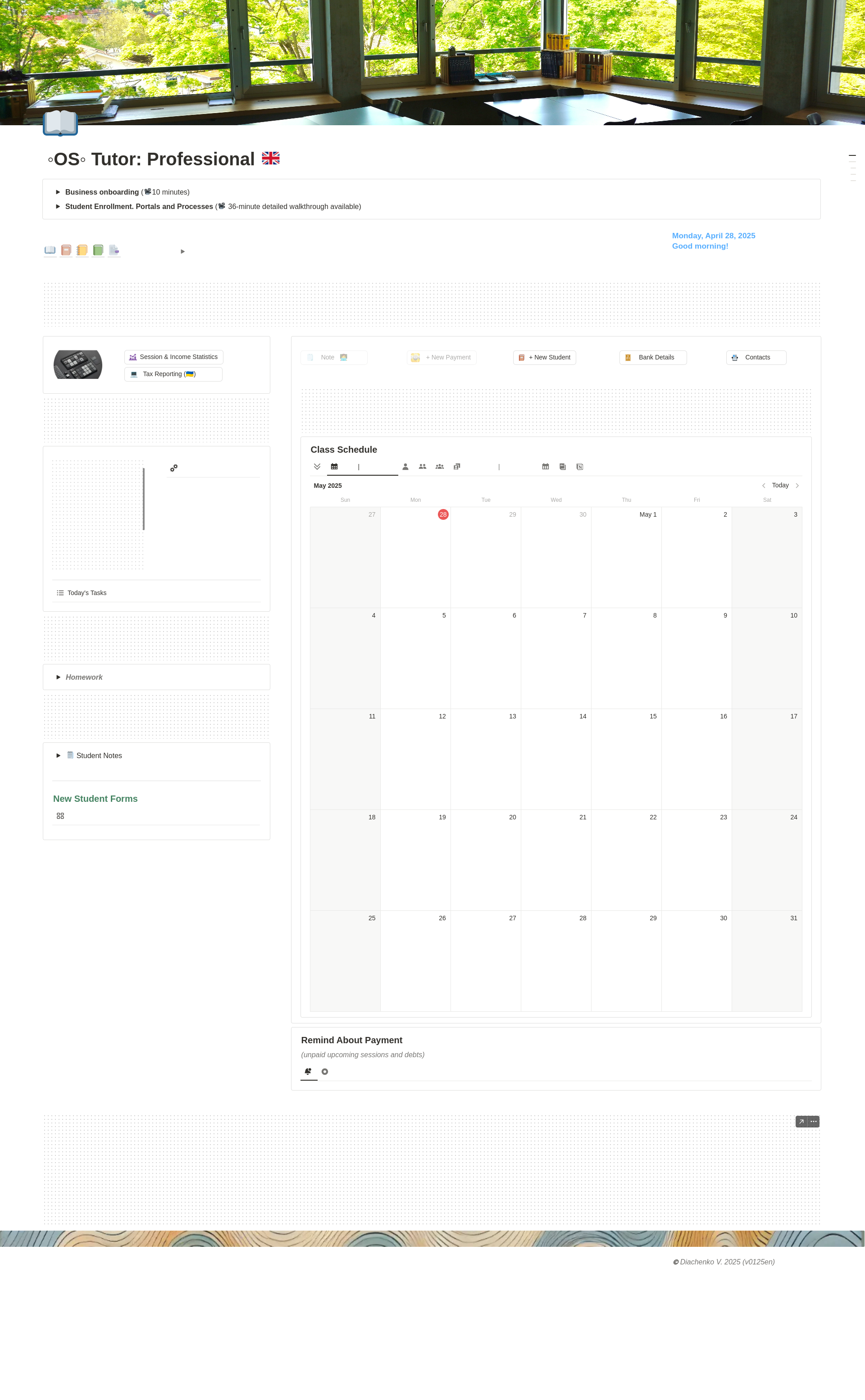 automated scheduling and payment tracking for tutors